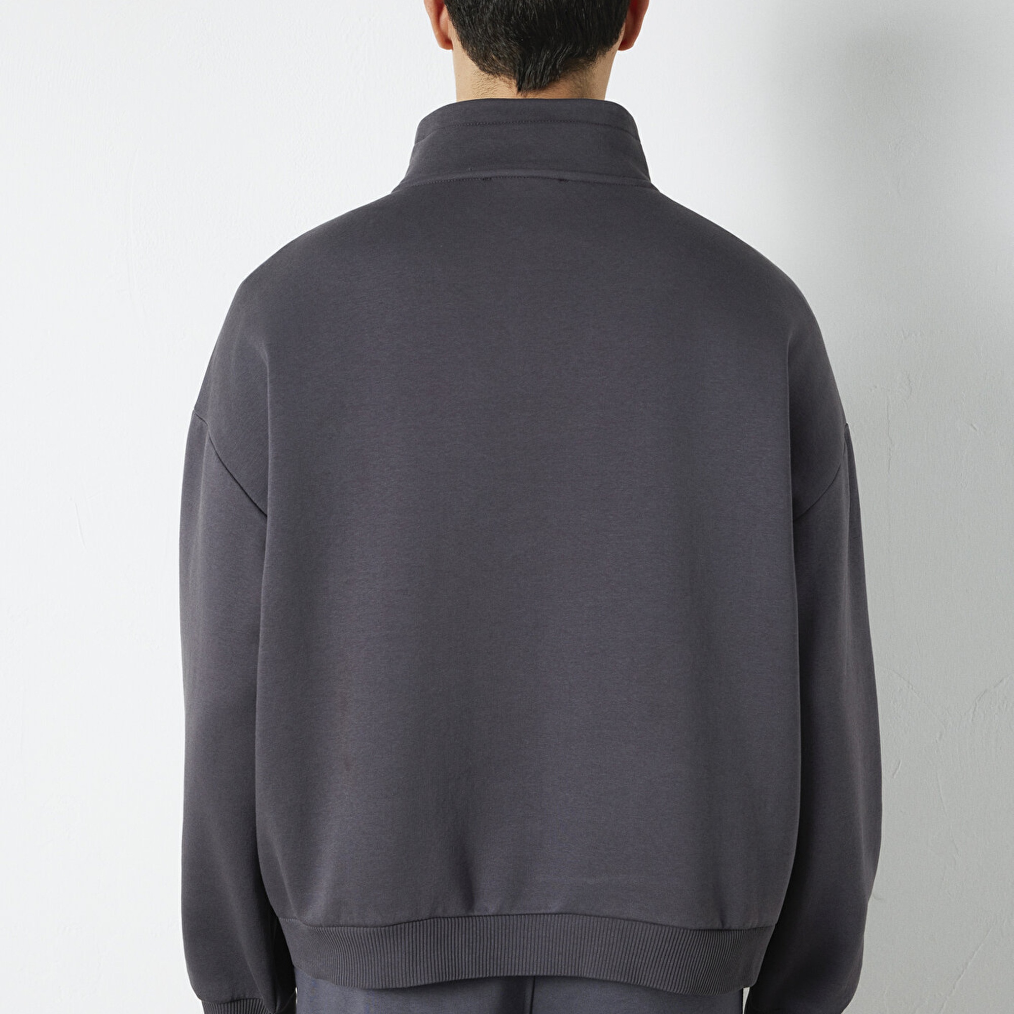 Mavi Mavi Logo Baskılı Yarı Fermuarlı Antrasit Sweatshirt 0S10208-70101