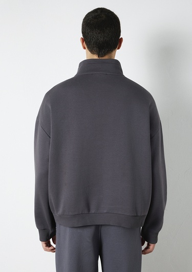  Mavi Mavi Logo Baskılı Yarı Fermuarlı Antrasit Sweatshirt 0S10208-70101