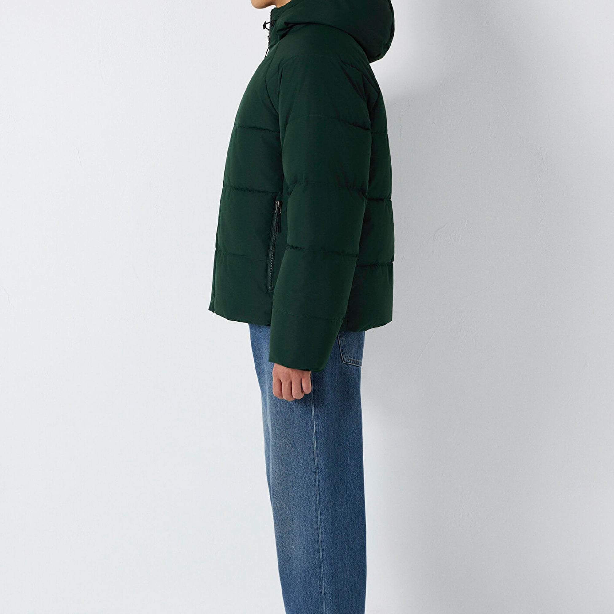 Mavi Kapüşonlu Yeşil Ceket Loose Fit / Bol Rahat Kesim 0110756-85370