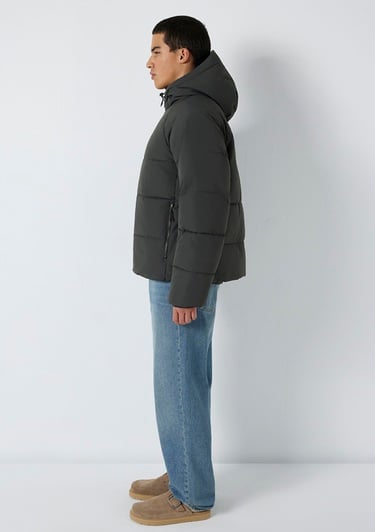  Mavi Kapüşonlu Antrasit Ceket Loose Fit / Bol Rahat Kesim 0110756-89939