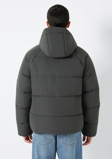  Mavi Kapüşonlu Antrasit Ceket Loose Fit / Bol Rahat Kesim 0110756-89939