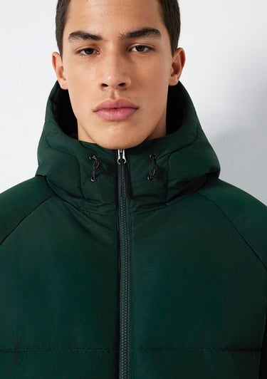  Mavi Kapüşonlu Yeşil Ceket Loose Fit / Bol Rahat Kesim 0110756-85370