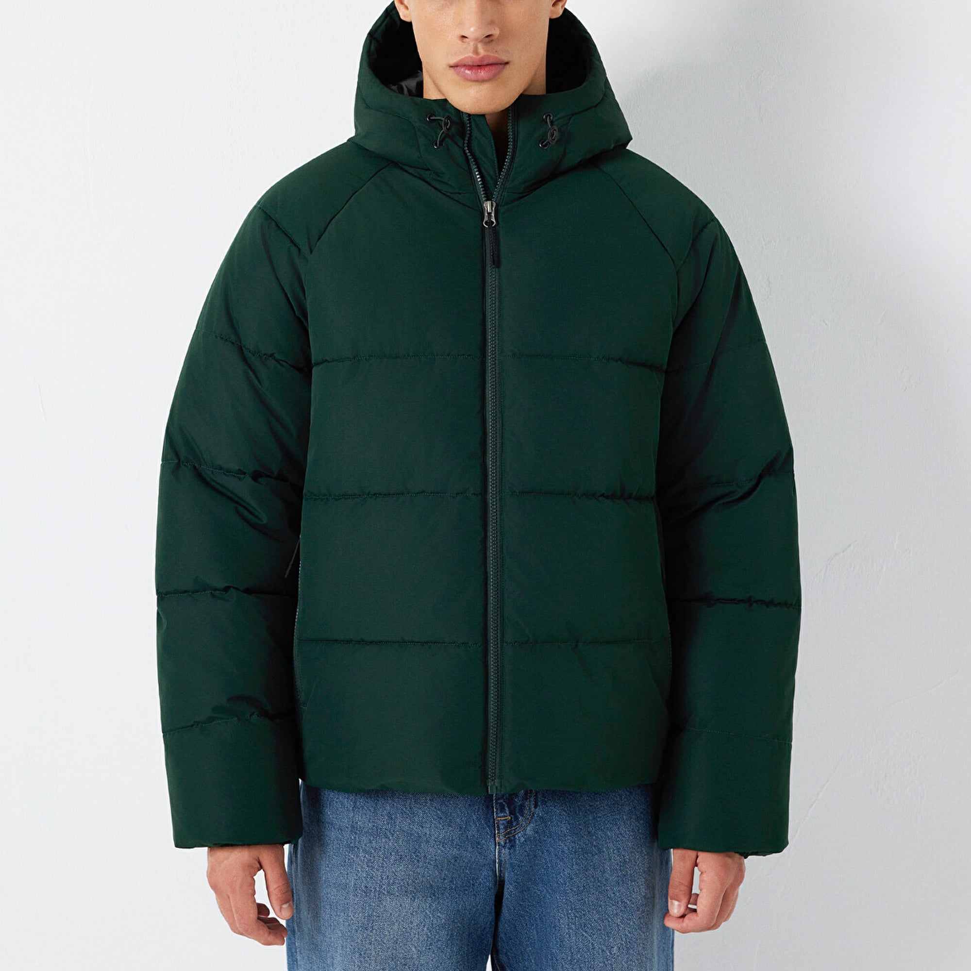 Mavi Kapüşonlu Yeşil Ceket Loose Fit / Bol Rahat Kesim 0110756-85370