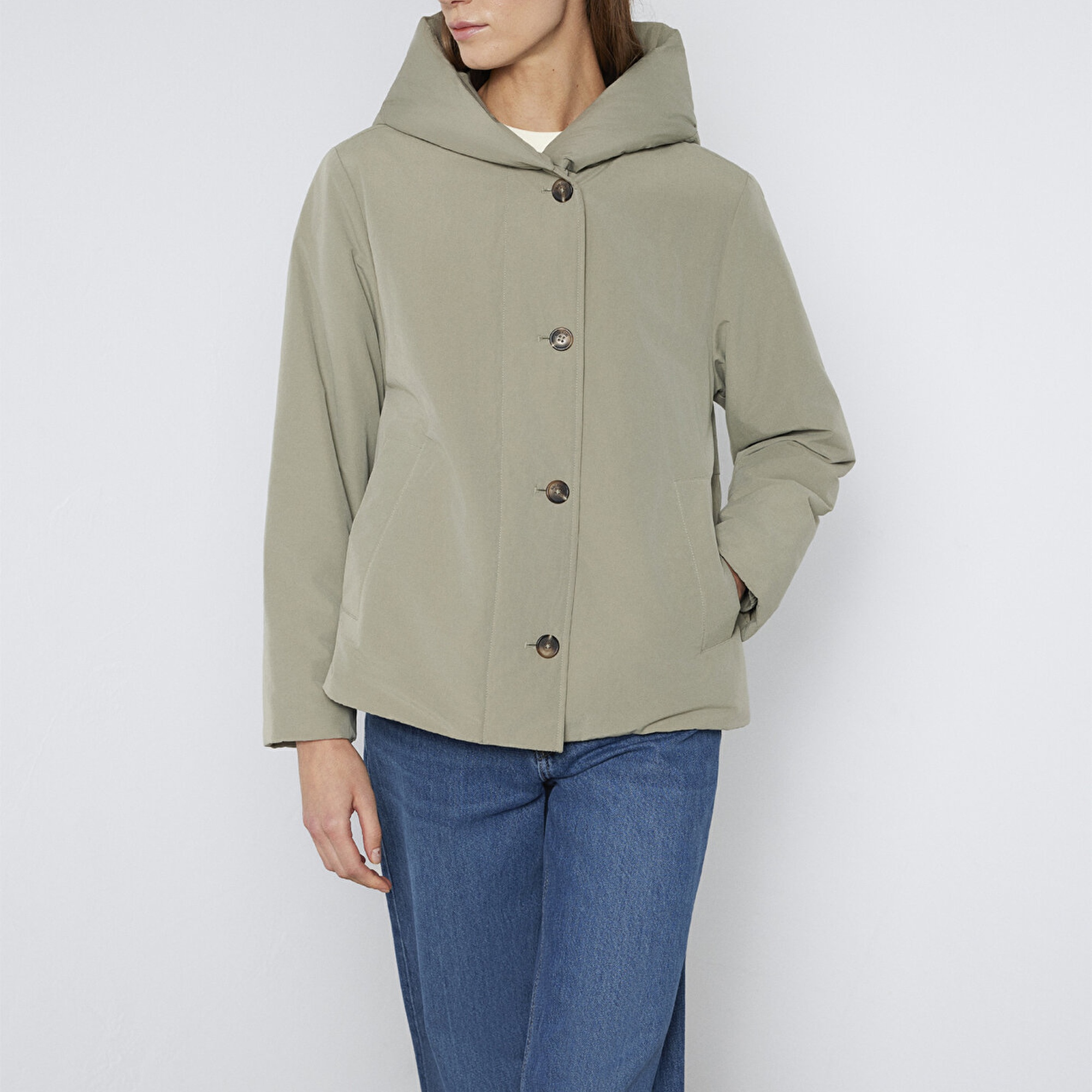 Mavi Kapüşonlu Yeşil Ceket Regular Fit / Normal Kesim 1110814-71818