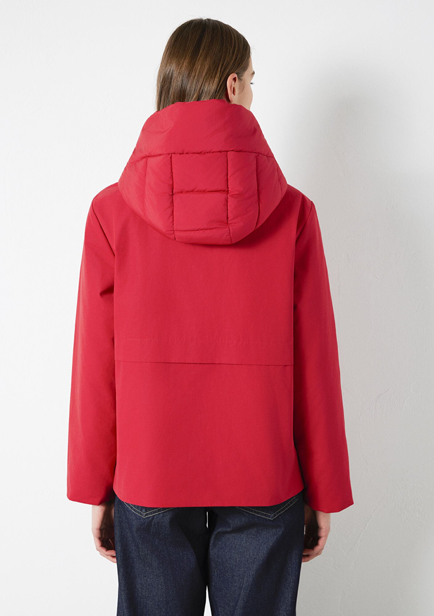 Mavi Kapüşonlu Kırmızı Ceket Regular Fit / Normal Kesim 1110814-88631