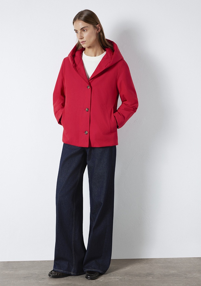  Mavi Kapüşonlu Kırmızı Ceket Regular Fit / Normal Kesim 1110814-88631