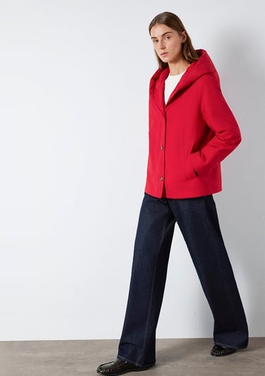  Mavi Kapüşonlu Kırmızı Ceket Regular Fit / Normal Kesim 1110814-88631