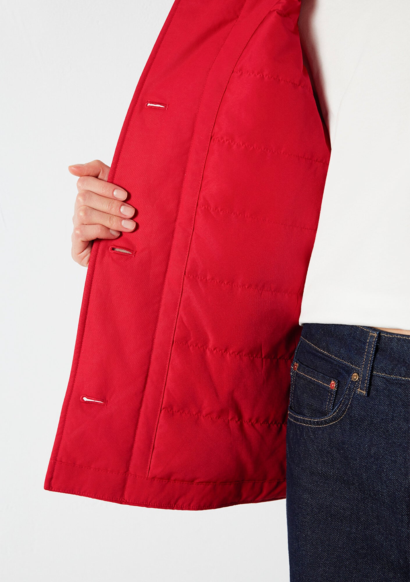 Mavi Kapüşonlu Kırmızı Ceket Regular Fit / Normal Kesim 1110814-88631