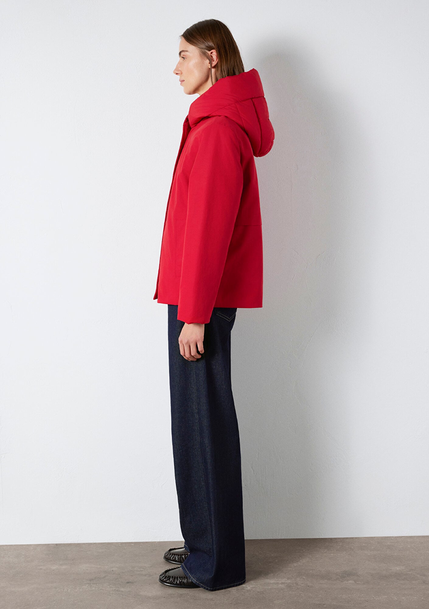 Mavi Kapüşonlu Kırmızı Ceket Regular Fit / Normal Kesim 1110814-88631