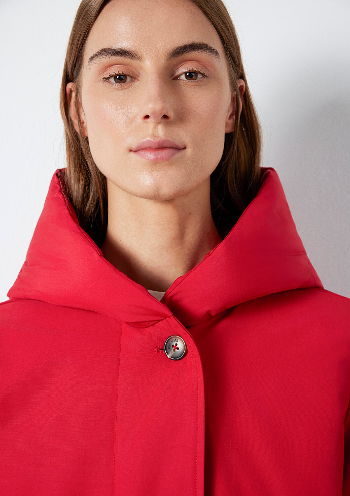 Mavi Kapüşonlu Kırmızı Ceket Regular Fit / Normal Kesim 1110814-88631