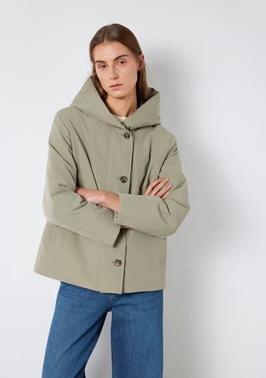  Mavi Kapüşonlu Yeşil Ceket Regular Fit / Normal Kesim 1110814-71818