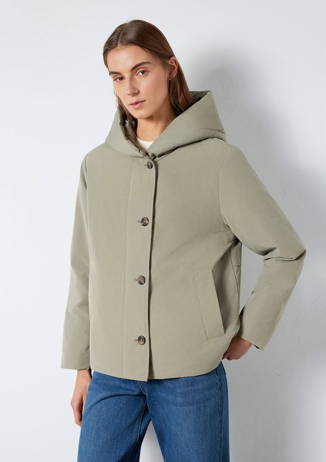  Mavi Kapüşonlu Yeşil Ceket Regular Fit / Normal Kesim 1110814-71818