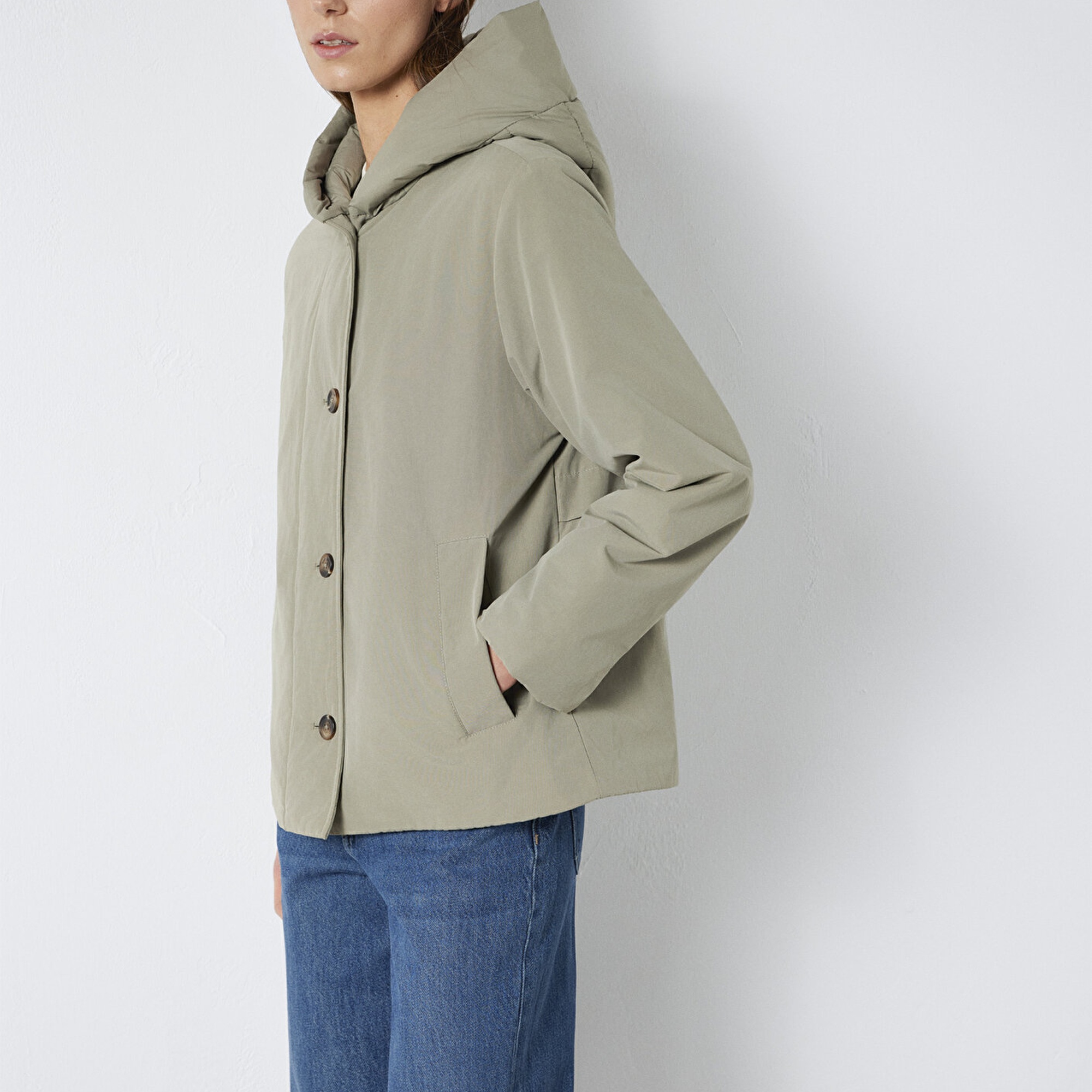 Mavi Kapüşonlu Yeşil Ceket Regular Fit / Normal Kesim 1110814-71818