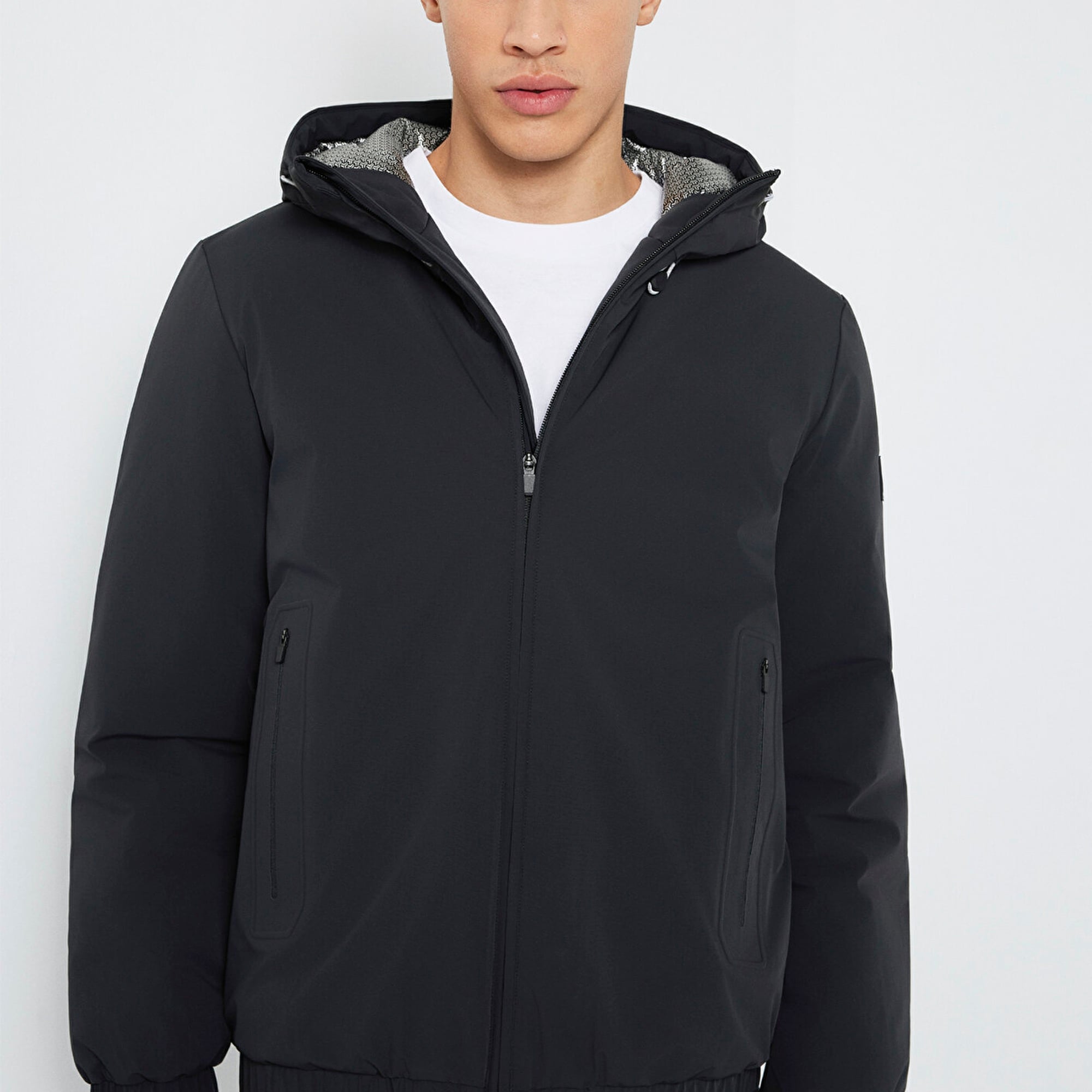 Mavi Su İtici Kapüşonlu Siyah Ceket Loose Fit / Bol Rahat Kesim 0110793-71379