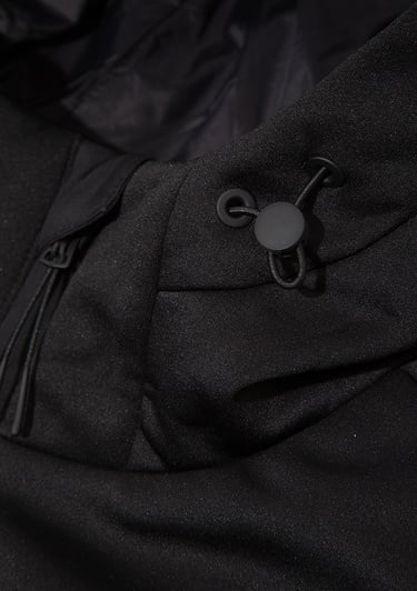  Mavi Kapüşonlu Siyah Yelek Loose Fit / Bol Rahat Kesim 0110786-71379