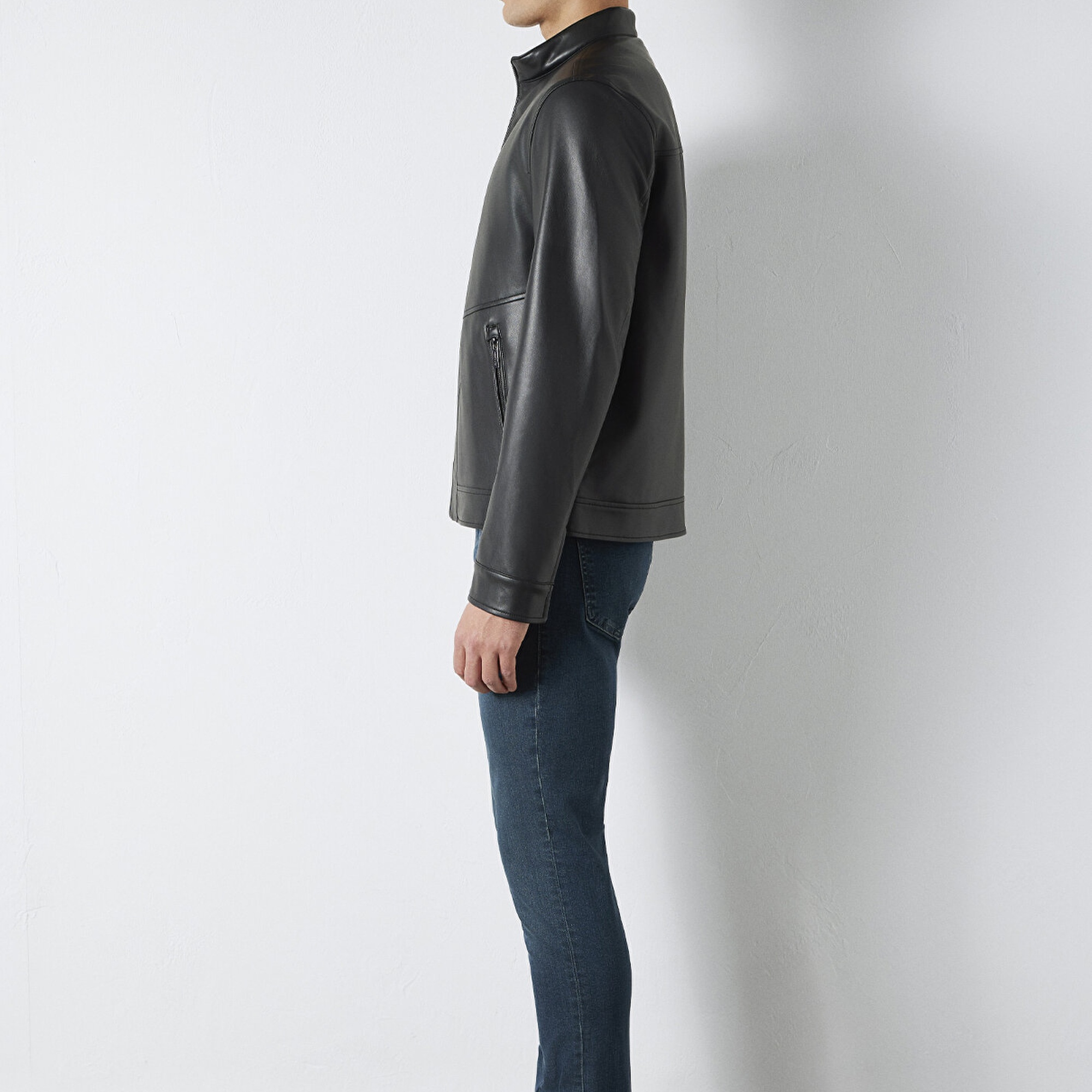 Mavi Siyah Biker Ceket Slim Fit / Dar Kesim 0110789-71379