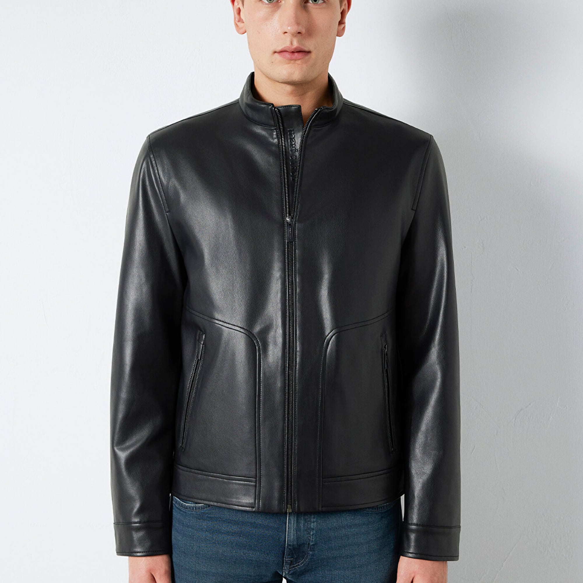 Mavi Siyah Biker Ceket Slim Fit / Dar Kesim 0110789-71379