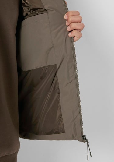  Mavi Kapüşonlu Kahverengi Yelek  0110744-70376