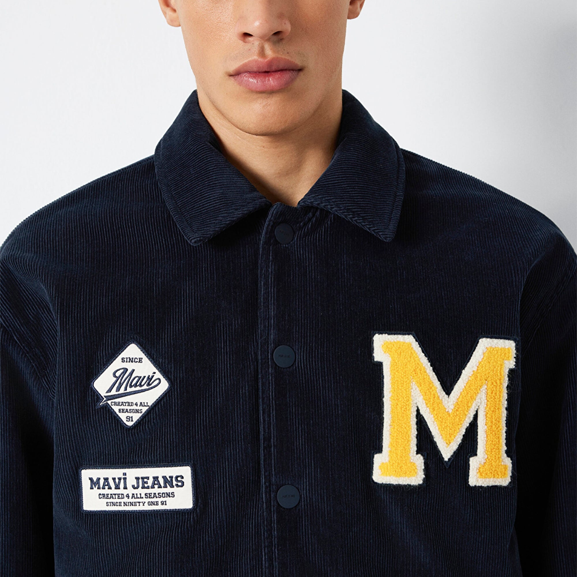 Mavi Nakış Detaylı Lacivert Ceket Loose Fit / Bol Rahat Kesim 0110765-70490