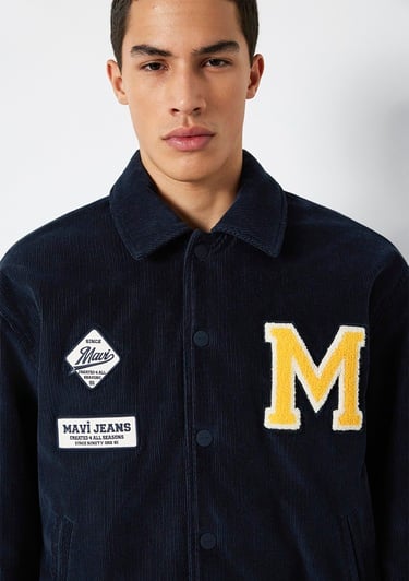  Mavi Nakış Detaylı Lacivert Ceket Loose Fit / Bol Rahat Kesim 0110765-70490