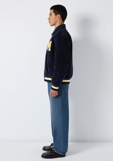  Mavi Nakış Detaylı Lacivert Ceket Loose Fit / Bol Rahat Kesim 0110765-70490