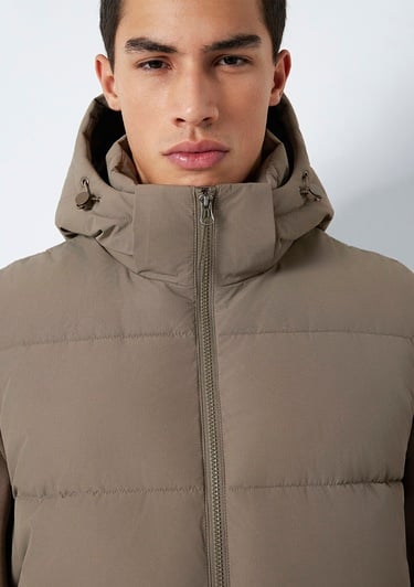  Mavi Kapüşonlu Kahverengi Yelek  0110744-70376