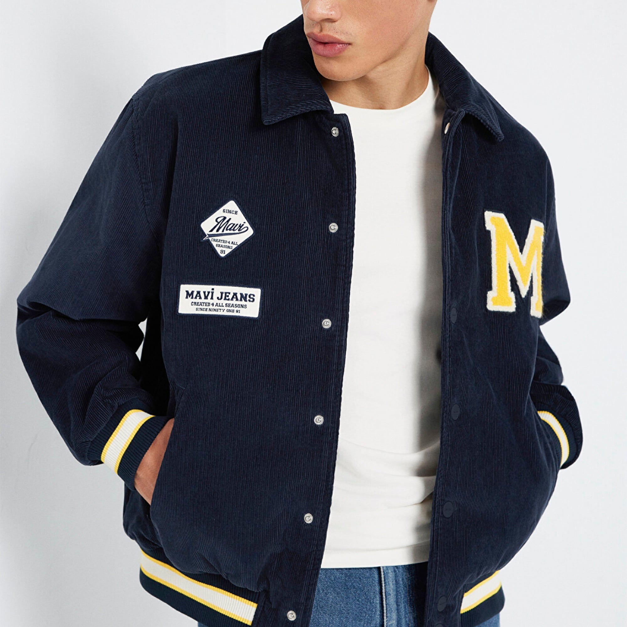 Mavi Nakış Detaylı Lacivert Ceket Loose Fit / Bol Rahat Kesim 0110765-70490