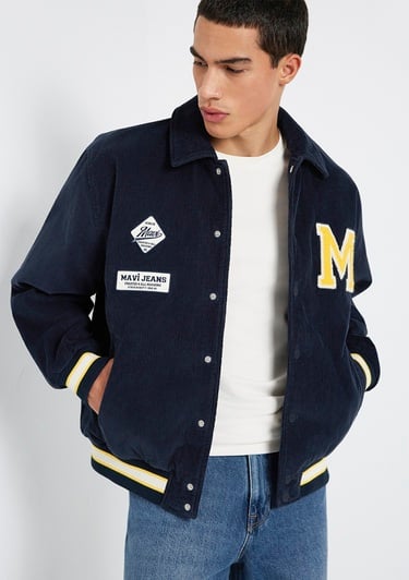  Mavi Nakış Detaylı Lacivert Ceket Loose Fit / Bol Rahat Kesim 0110765-70490