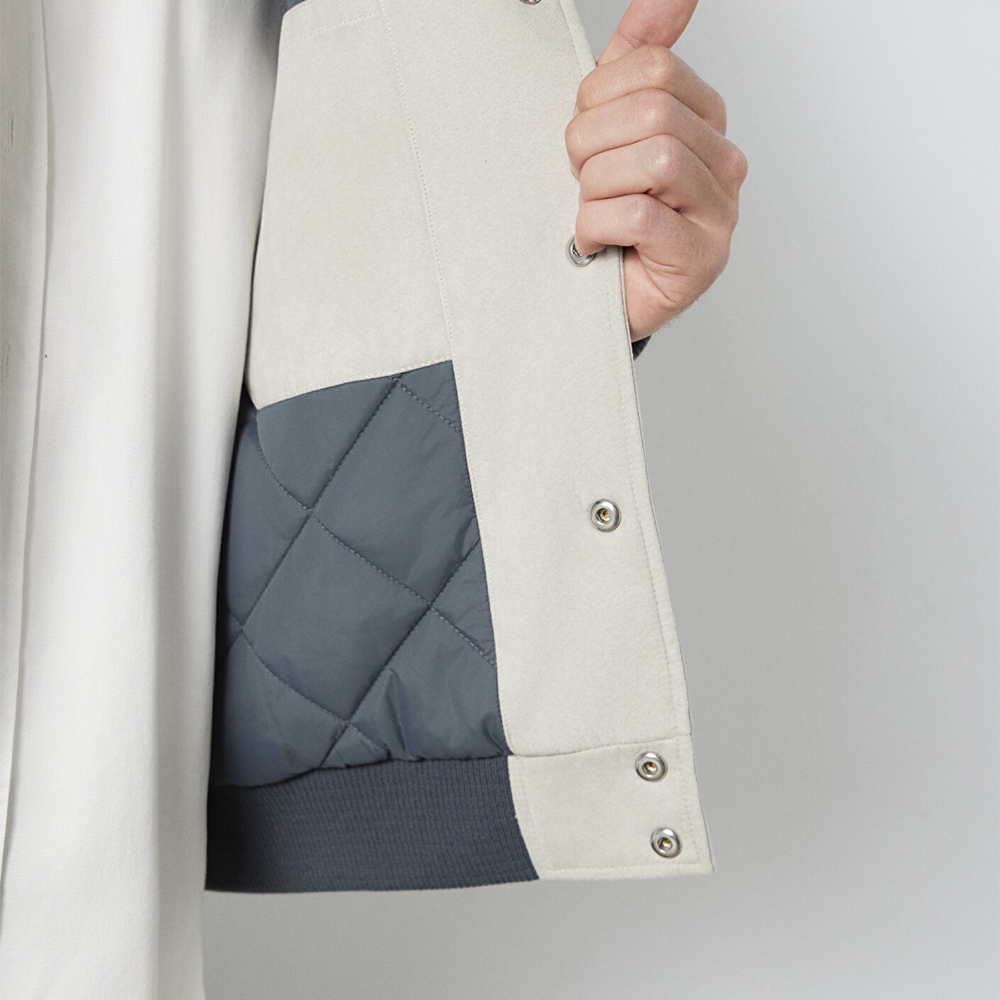 Mavi Gri Biker Ceket Loose Fit / Bol Rahat Kesim 0110767-70075