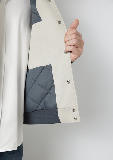  Mavi Gri Biker Ceket Loose Fit / Bol Rahat Kesim 0110767-70075