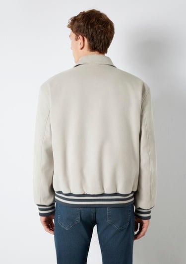  Mavi Gri Biker Ceket Loose Fit / Bol Rahat Kesim 0110767-70075