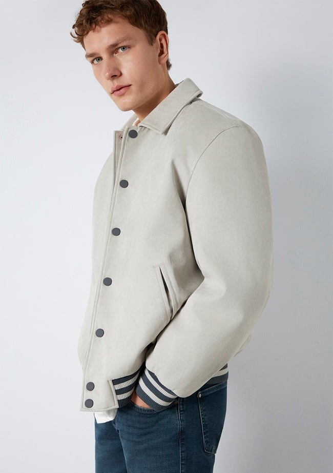  Mavi Gri Biker Ceket Loose Fit / Bol Rahat Kesim 0110767-70075