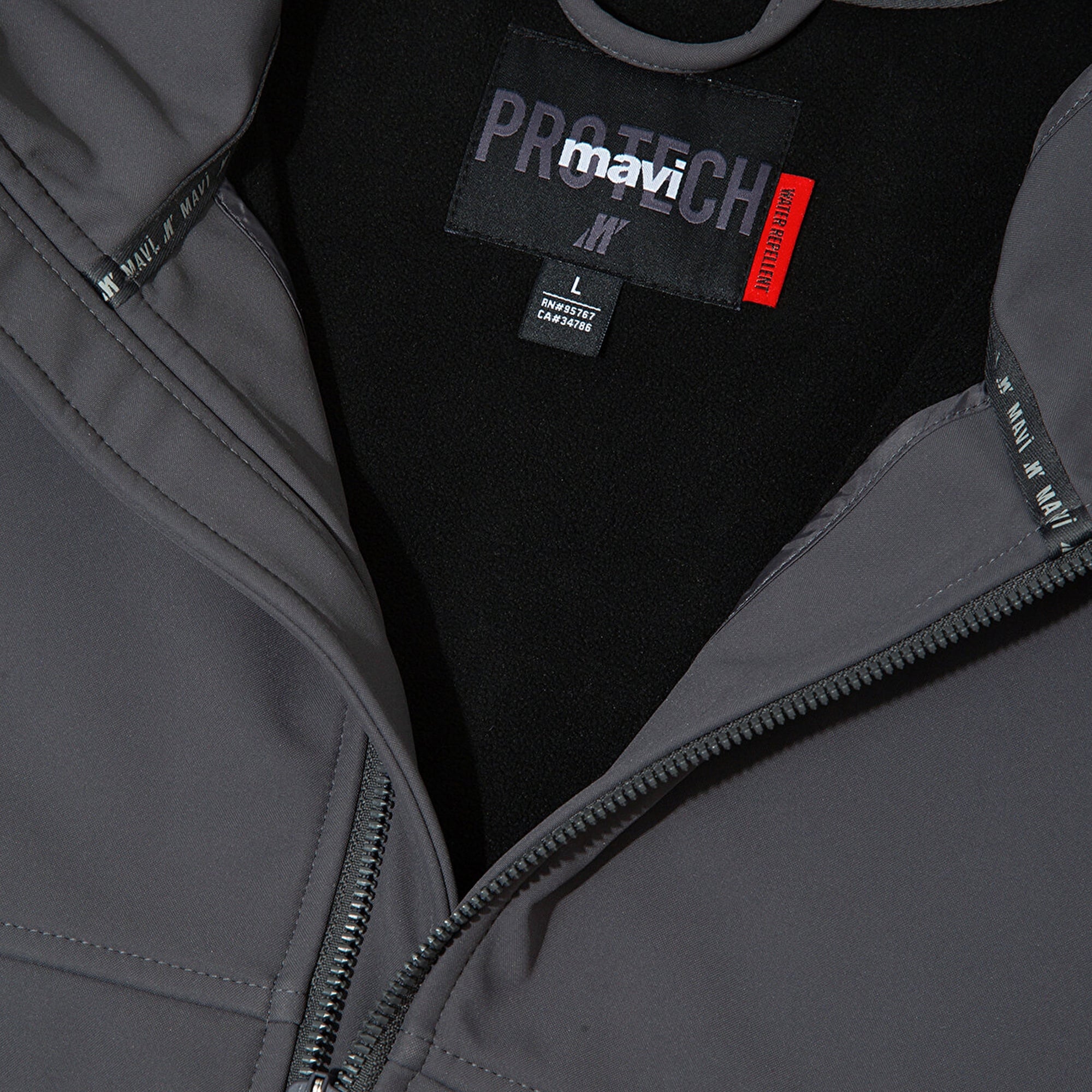 Mavi Kapüşonlu Su İtici Gri Scuba Ceket  0110762-85540