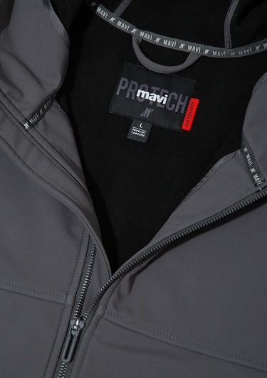  Mavi Kapüşonlu Su İtici Gri Scuba Ceket  0110762-85540