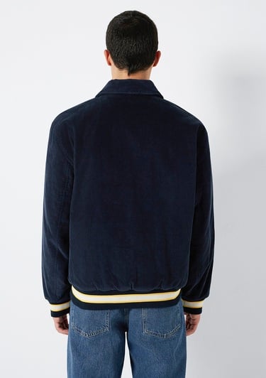  Mavi Nakış Detaylı Lacivert Ceket Loose Fit / Bol Rahat Kesim 0110765-70490