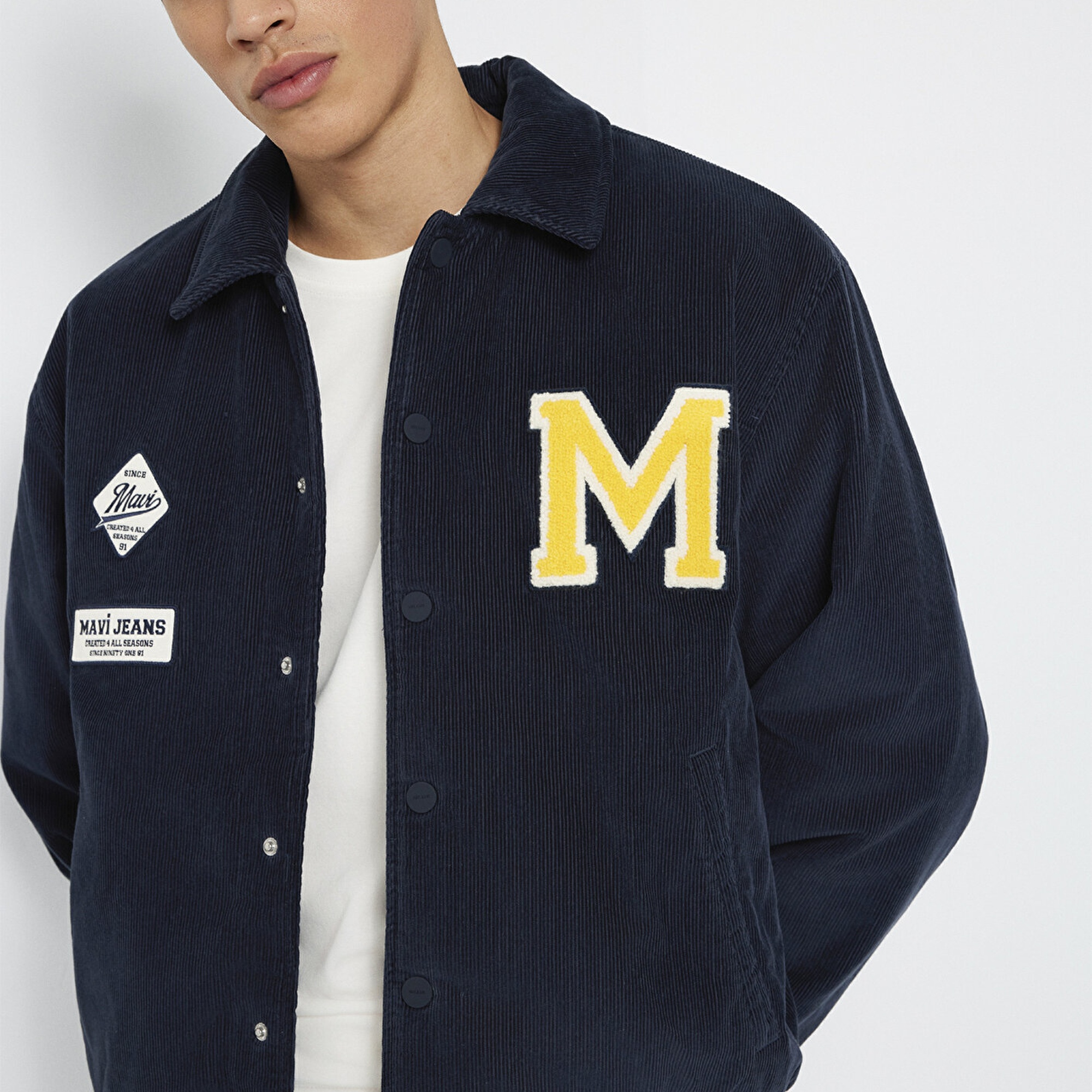 Mavi Nakış Detaylı Lacivert Ceket Loose Fit / Bol Rahat Kesim 0110765-70490