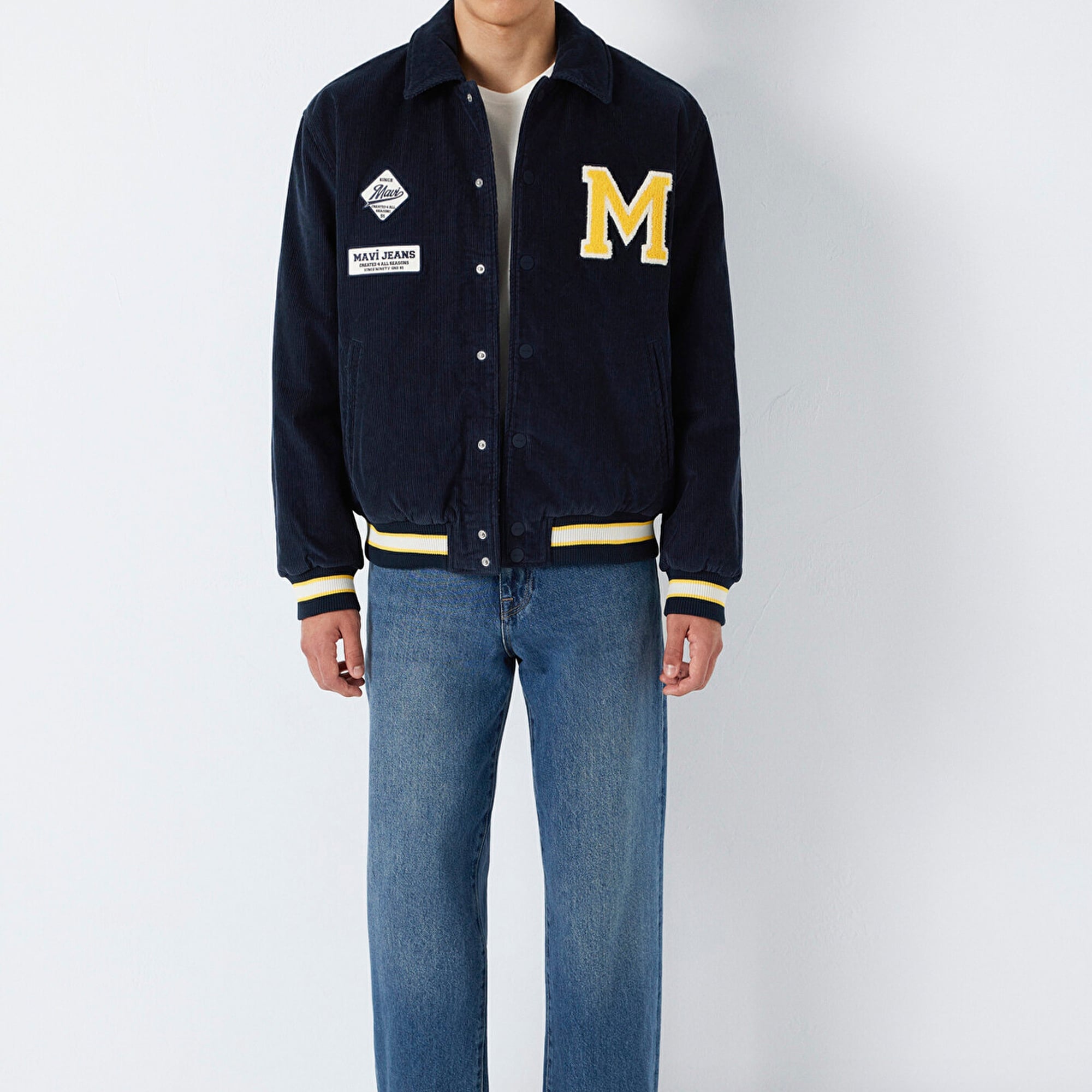 Mavi Nakış Detaylı Lacivert Ceket Loose Fit / Bol Rahat Kesim 0110765-70490