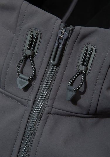  Mavi Kapüşonlu Su İtici Gri Scuba Ceket  0110762-85540