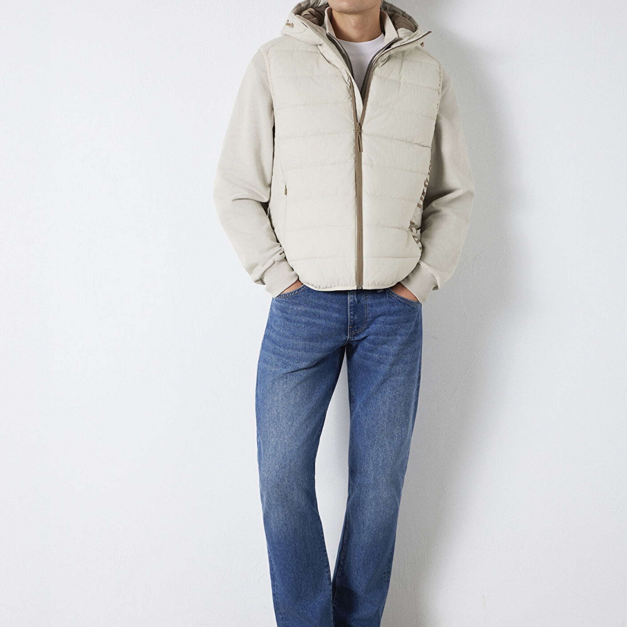 Mavi Mavi Jeans Detaylı Kapüşonlu Ekru Şişme Yelek  0110554-70144