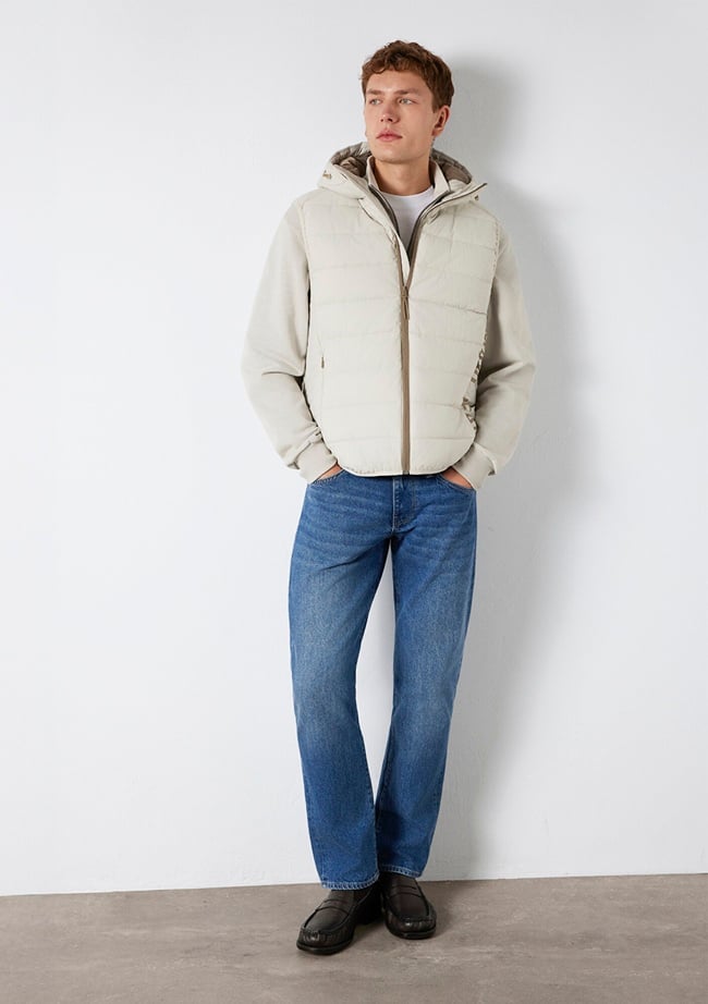  Mavi Mavi Jeans Detaylı Kapüşonlu Ekru Şişme Yelek  0110554-70144