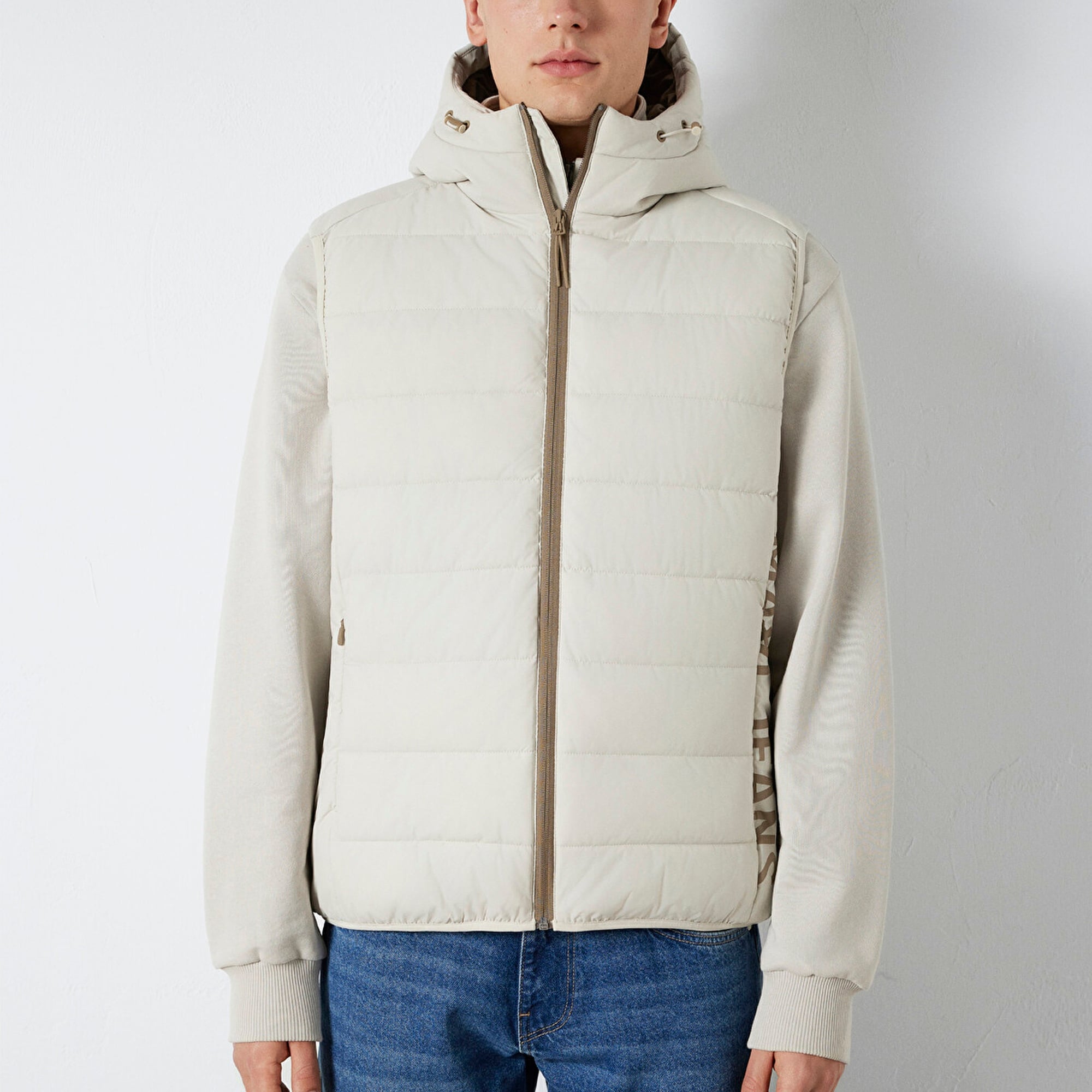 Mavi Mavi Jeans Detaylı Kapüşonlu Ekru Şişme Yelek  0110554-70144