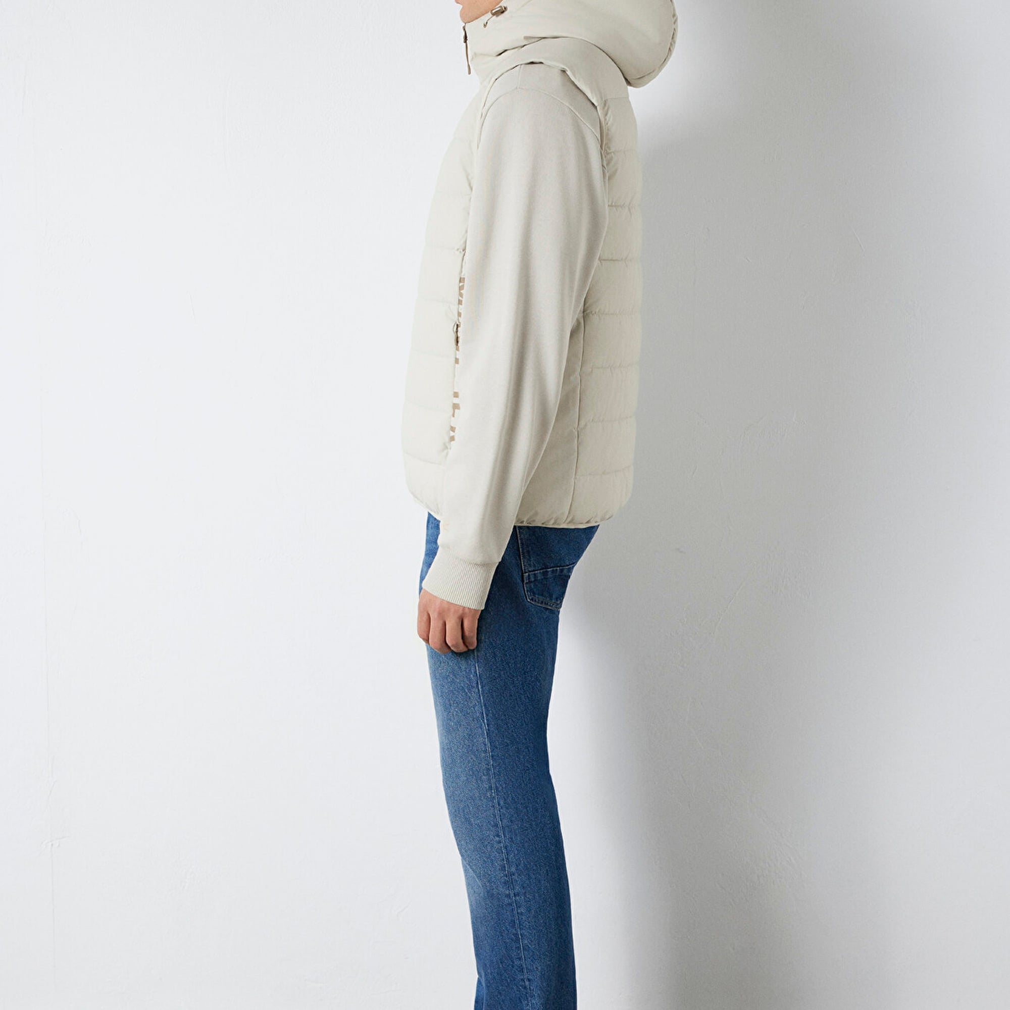 Mavi Mavi Jeans Detaylı Kapüşonlu Ekru Şişme Yelek  0110554-70144