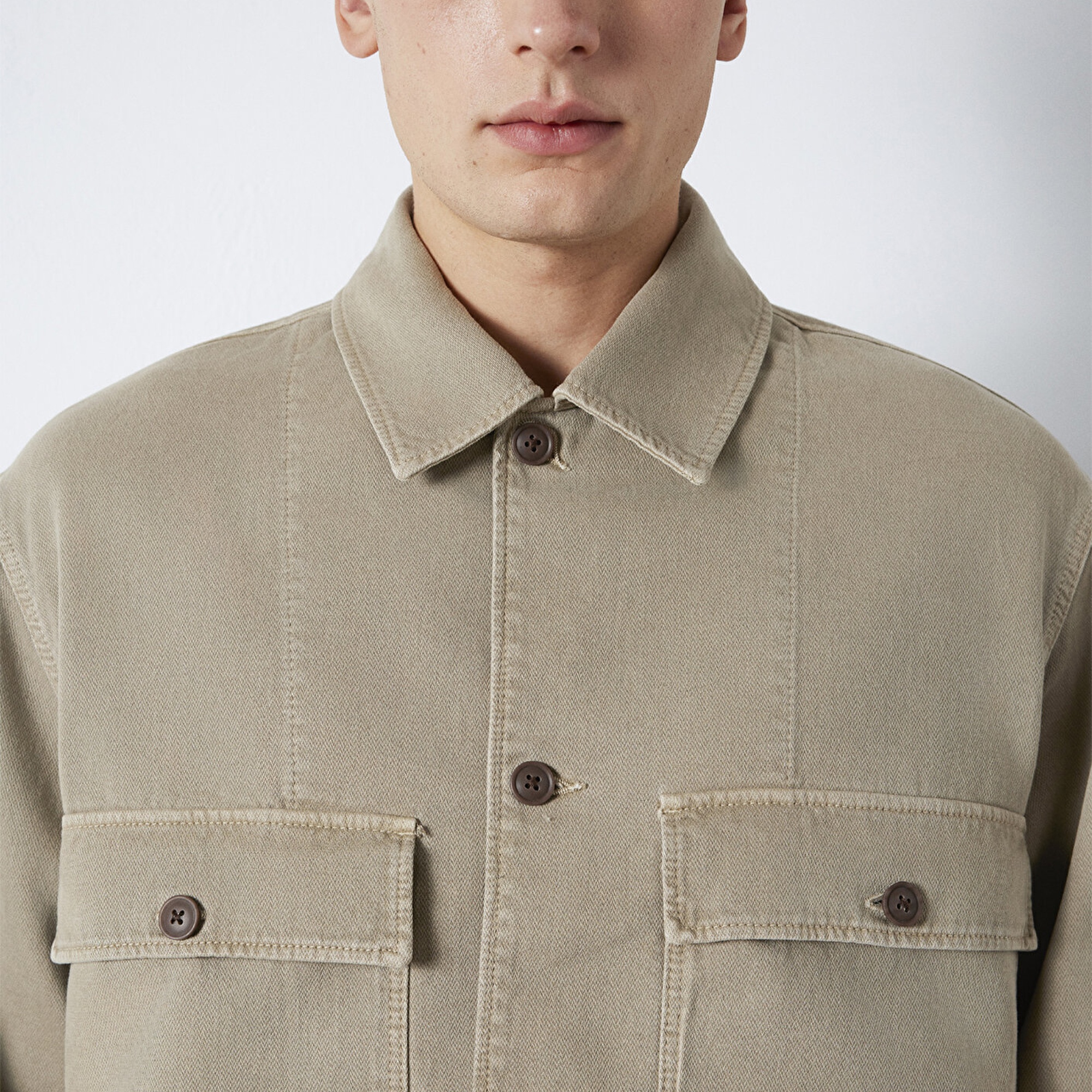 Mavi Kahverengi Gömlek Loose Fit / Bol Rahat Kesim 0211778-70355