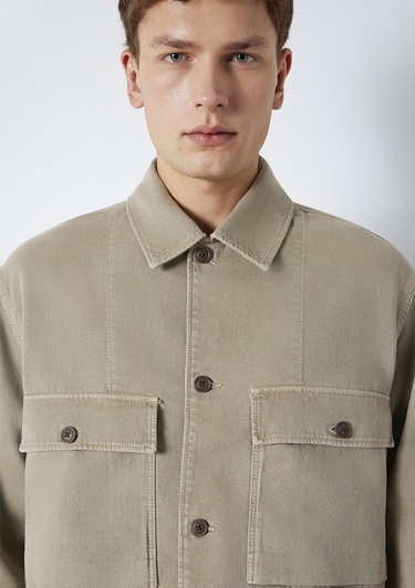  Mavi Kahverengi Gömlek Loose Fit / Bol Rahat Kesim 0211778-70355