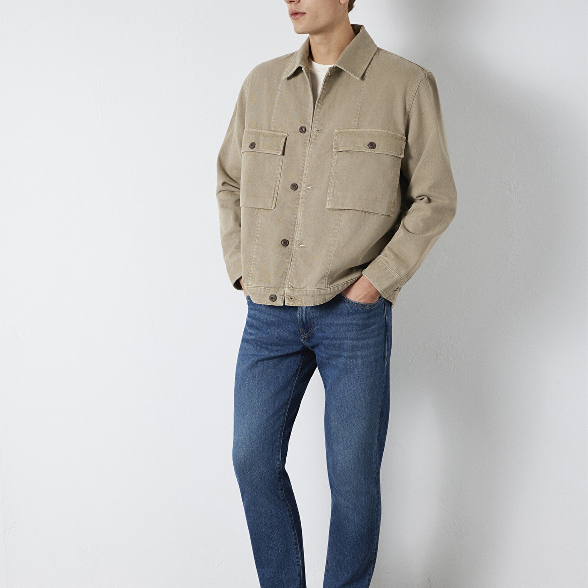 Mavi Kahverengi Gömlek Loose Fit / Bol Rahat Kesim 0211778-70355