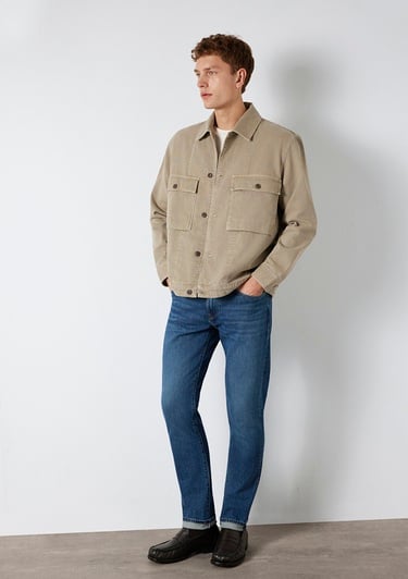  Mavi Kahverengi Gömlek Loose Fit / Bol Rahat Kesim 0211778-70355