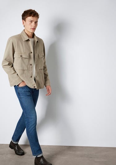  Mavi Kahverengi Gömlek Loose Fit / Bol Rahat Kesim 0211778-70355