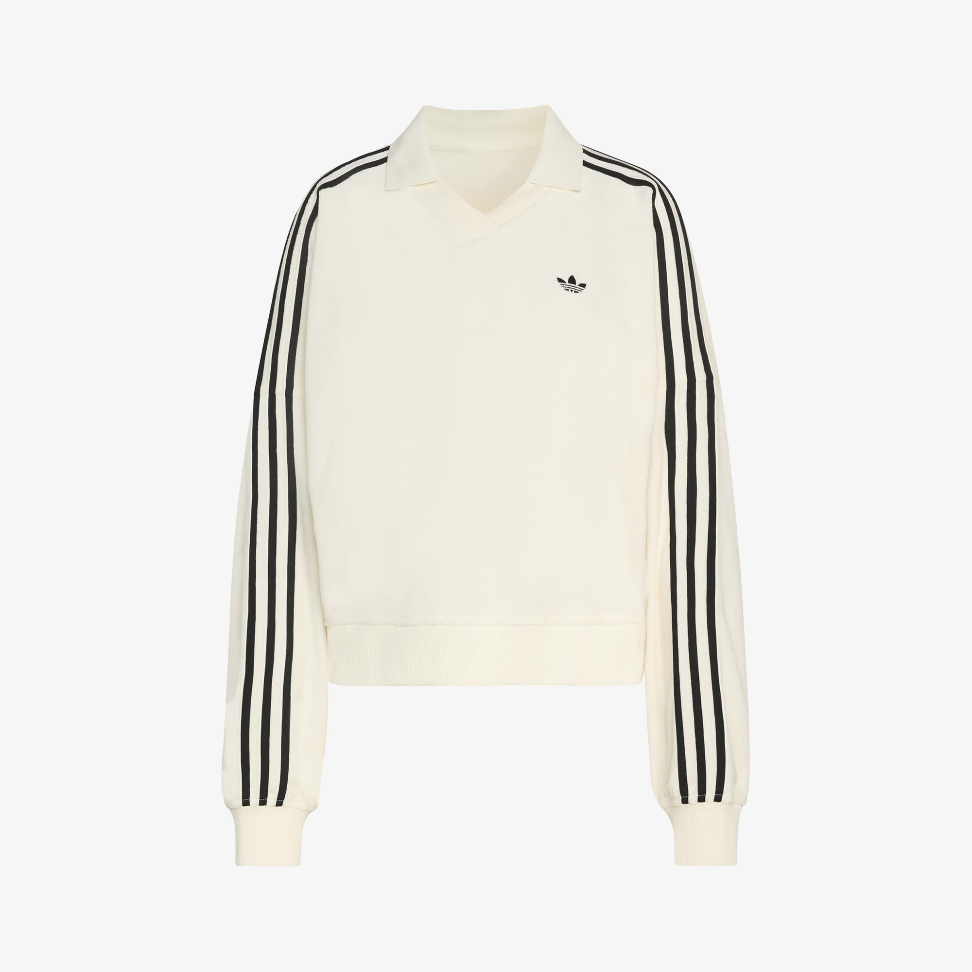 adidas Terry Towel V Neck Kadın Beyaz Sweatshirt