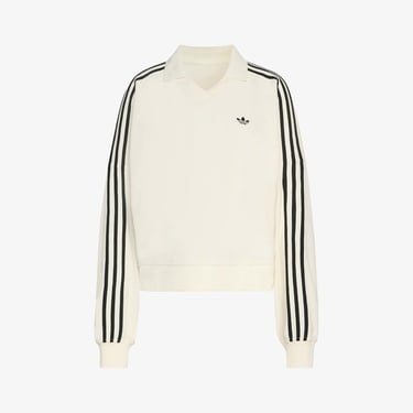  adidas Terry Towel V Neck Kadın Beyaz Sweatshirt