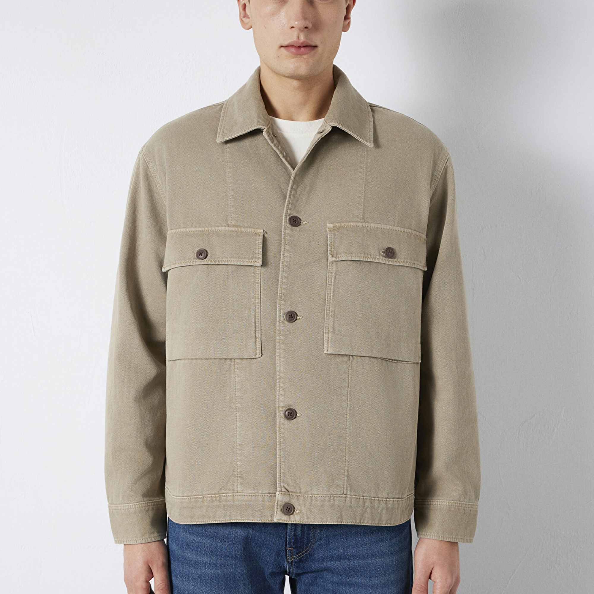 Mavi Kahverengi Gömlek Loose Fit / Bol Rahat Kesim 0211778-70355